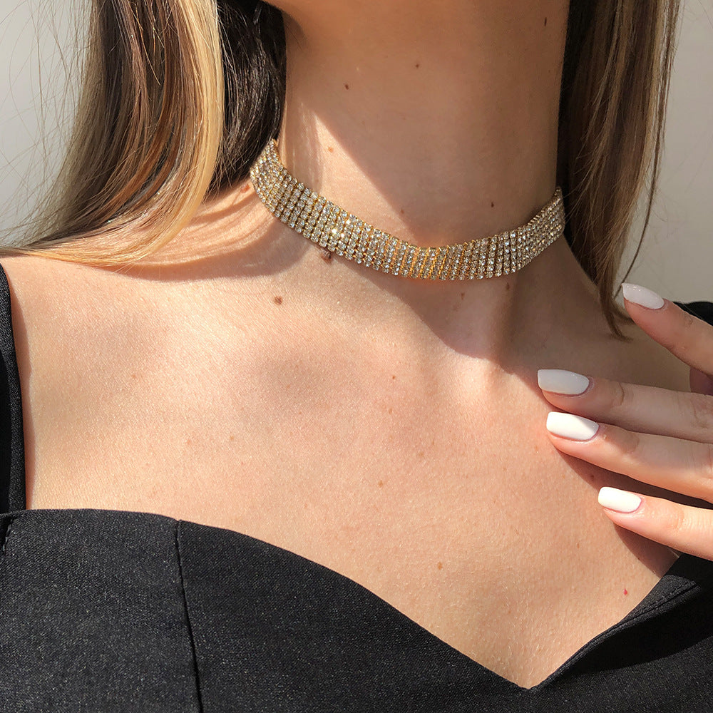 Full Rhinestone Alloy Necklace