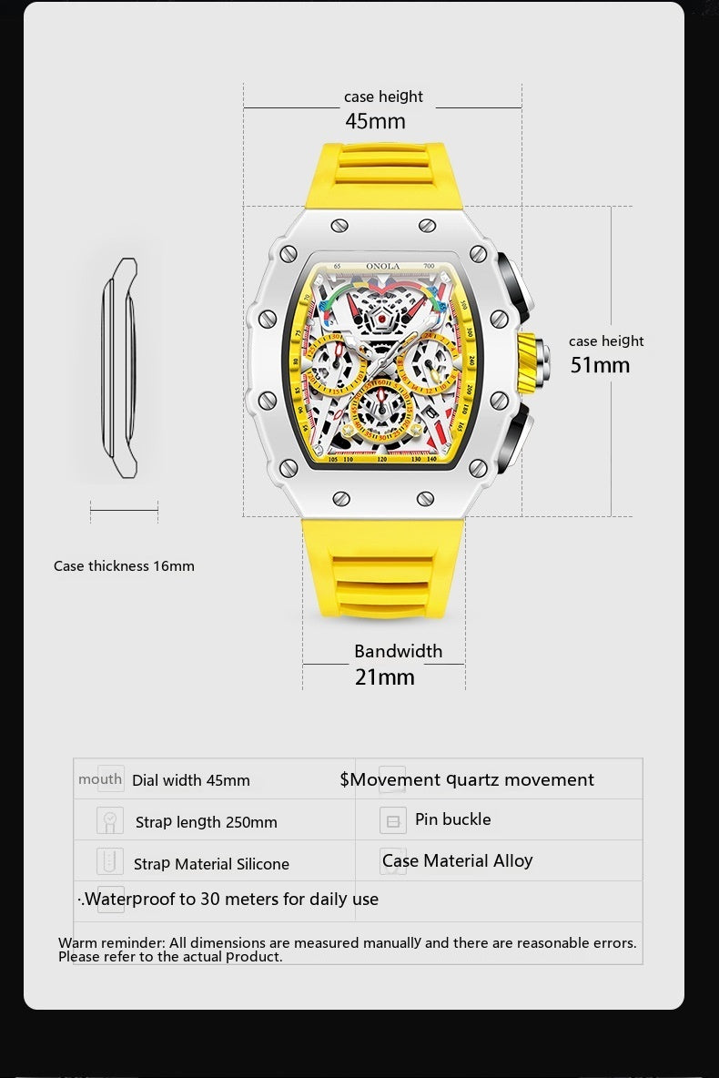 Multifunctional Waterproof Quartz Watch