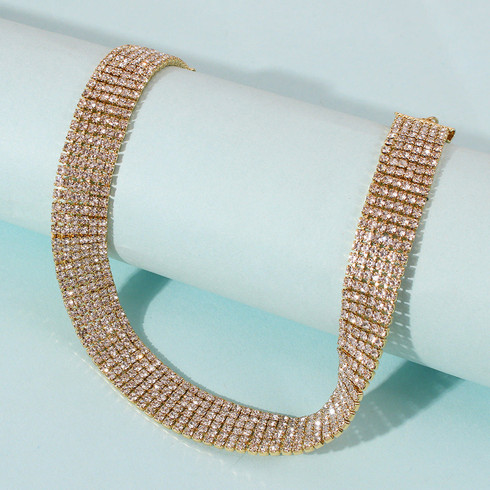 Full Rhinestone Alloy Necklace