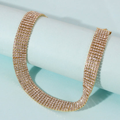 Full Rhinestone Alloy Necklace